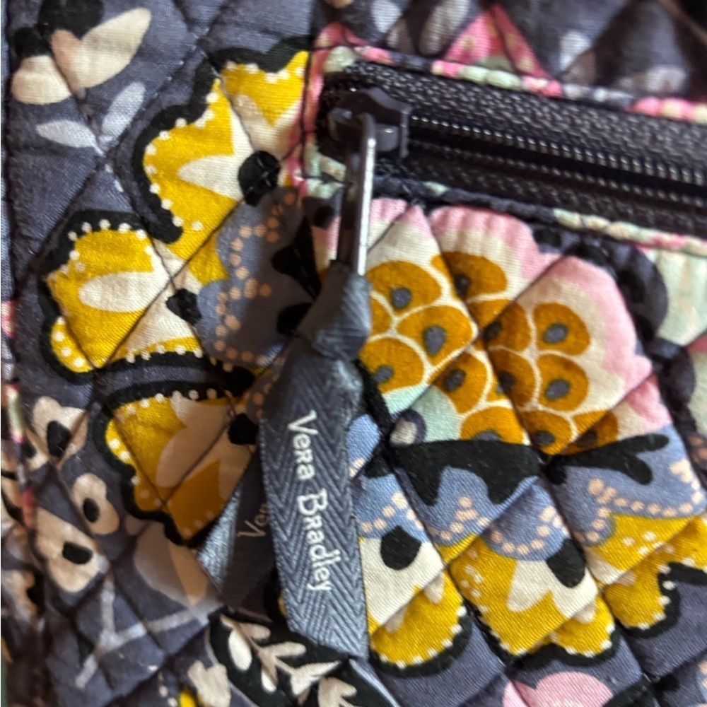 Vera Bradley Bohemian Blue and Yellow Crossbody Bag with Paisley Print - Picture 7 of 10